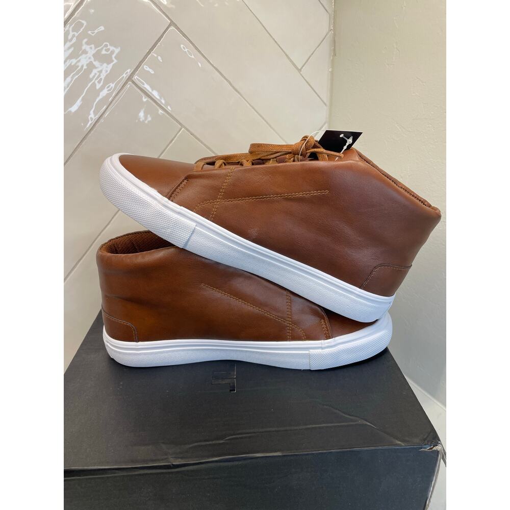 London Fog LFM-Dorance Cognac Brown Memory Foam Sneakers 9M New w/Box